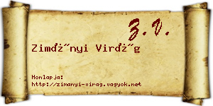 Zimányi Virág névjegykártya